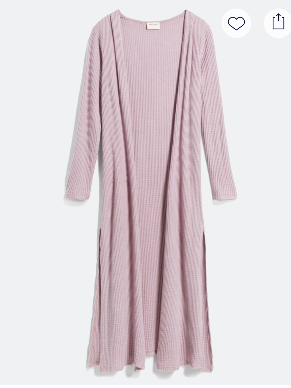emory park Long Waffle Knit Duster Cardigan in Dusty Pink
